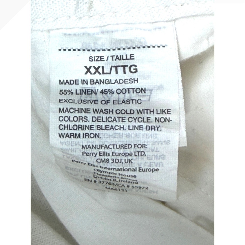 Perry Ellis White Linen Blend Drawstring Shorts Womens XXL Plus Size Casual - Picture 6 of 11